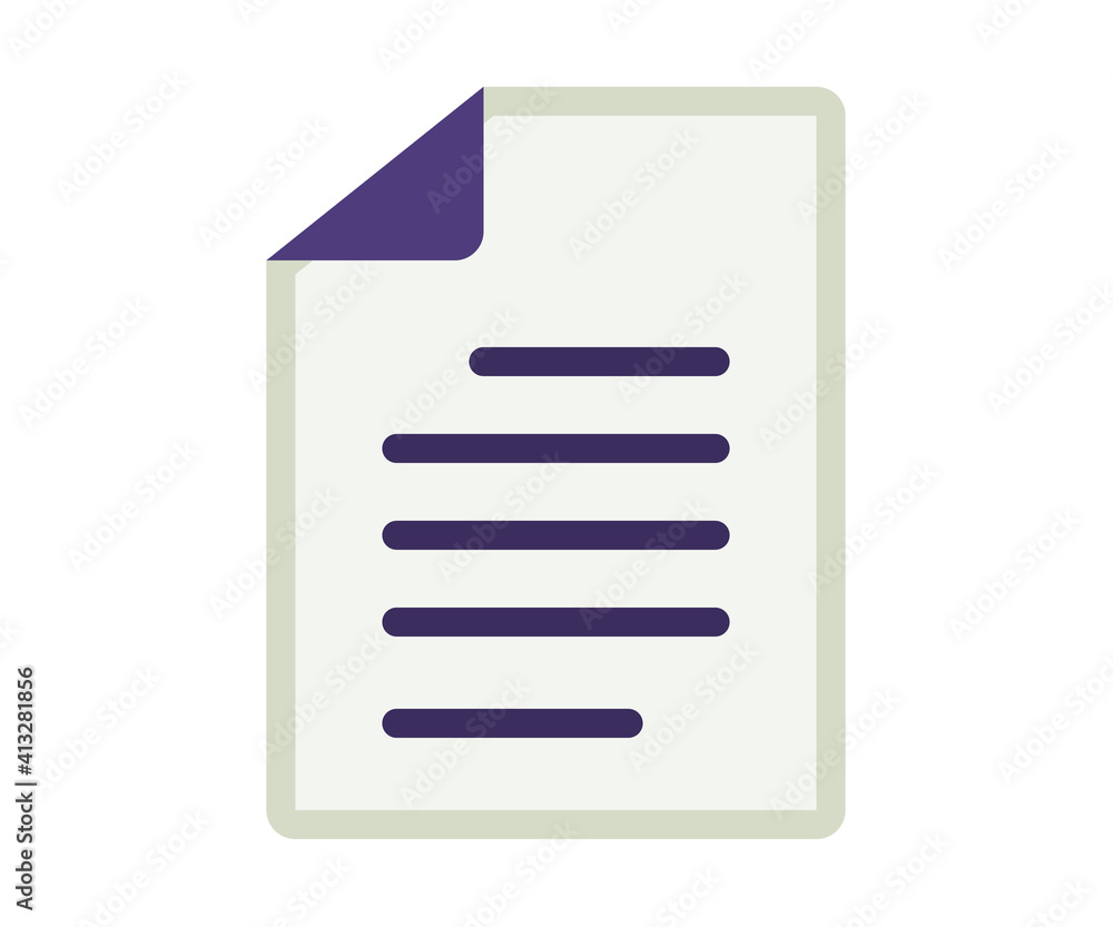 Poster paper document file single isolated icon with flat style