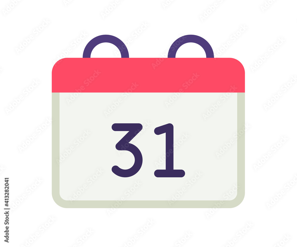 Poster calendar date schedule single isolated icon with flat style