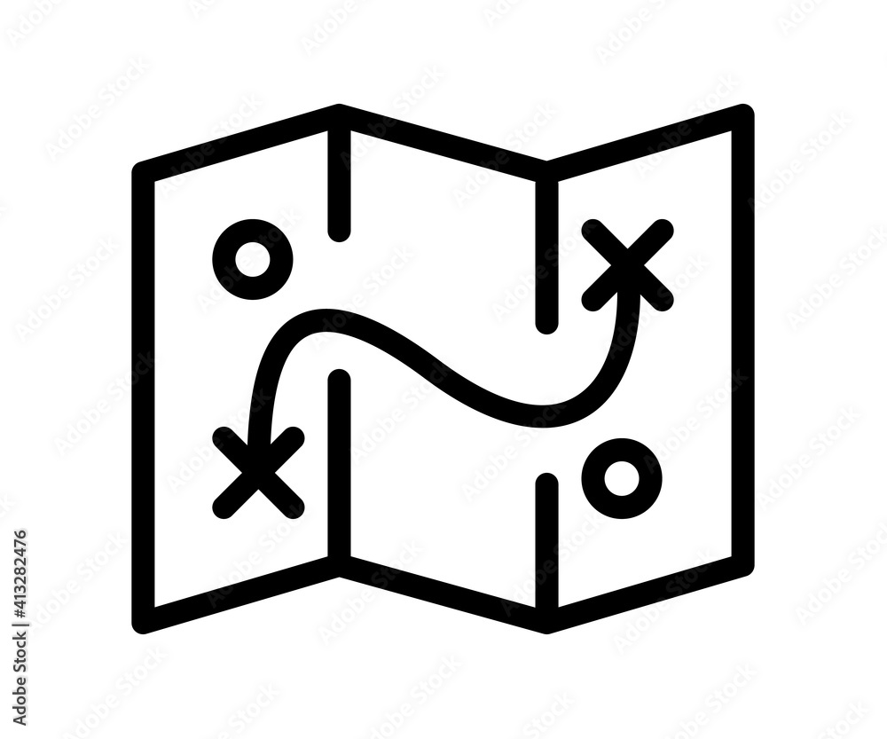 Aufkleber plan time line route single isolated icon with outline line style