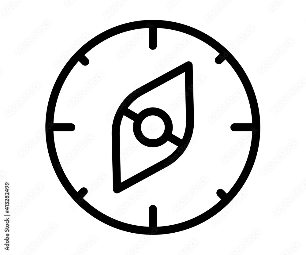 Poster compass discovery explore single isolated icon with outline line style