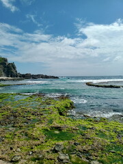 beach with sky and clouds