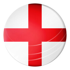 Glass light ball with flag of England. Round sphere, template icon. English national symbol. Glossy realistic ball, 3D abstract vector illustration highlighted on a white background. Big bubble.