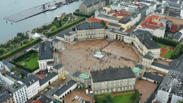 Flight over Amalienborg - Danish royal family palace