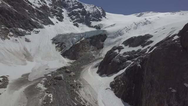 Aerials of Swiss Steingletscher and its suroundings