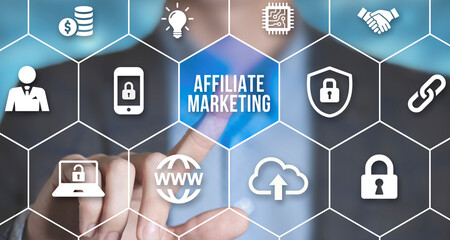 Internet, business, Technology and network concept. AFFILIATE MARKETING