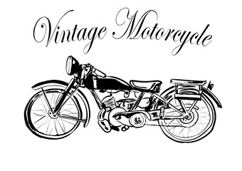 vintage motorcycle on a white background