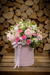 Bouquet for newborn baby girl or boy. Flowers composition gift for kids