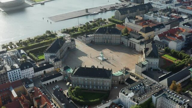 Flight over Amalienborg - Danish royal family palace