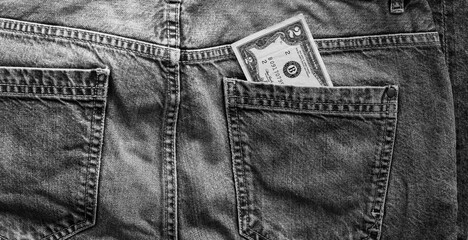 
us dollars cash in jeans pocket