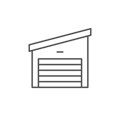 Car garage line outline icon