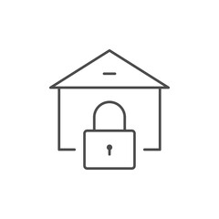 Home security line outline icon