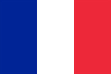 Bandera de Francia azul, blanca y roja