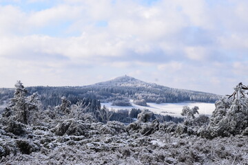 Blick zur Hohen Acht,  Bergheide in der Eifel