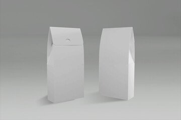 3d rendering of two white papers box with a closed lid on gray background. suitable for your project element.