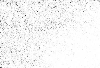Abstract vector noise. Small particles of debris and dust. Distressed uneven background. Grunge texture overlay with fine grains isolated on white background. Vector illustration. EPS10.