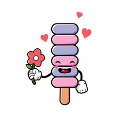 cute ice cream cartoon mascot character