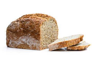 Homemade irish soda bread isolated on white
