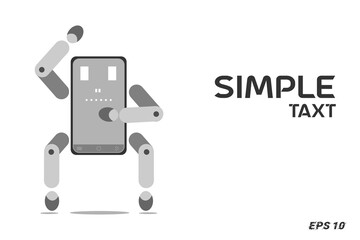 Flat illustration, smartphone with a robot shape. Eps 10.