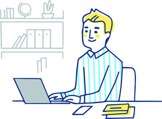 パソコン作業をする男性