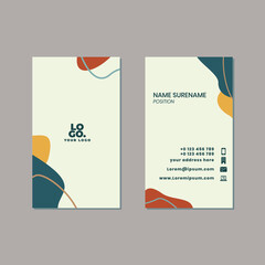 Abstract business card template with pastel-colored stains vector, a fashionable business card