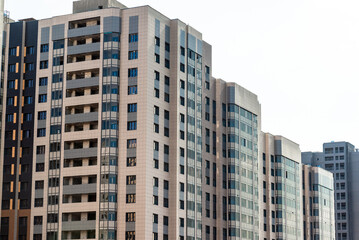 Fototapeta premium Typical modern panel residential building under construction, Russia