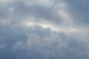 Dark gloomy stormy sky with dense clouds