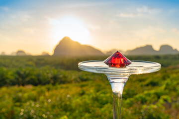 Red ruby diamond infront Samed Nang Chee viewpoint..Samed Nang Chee viewpoint is popular landmark...
