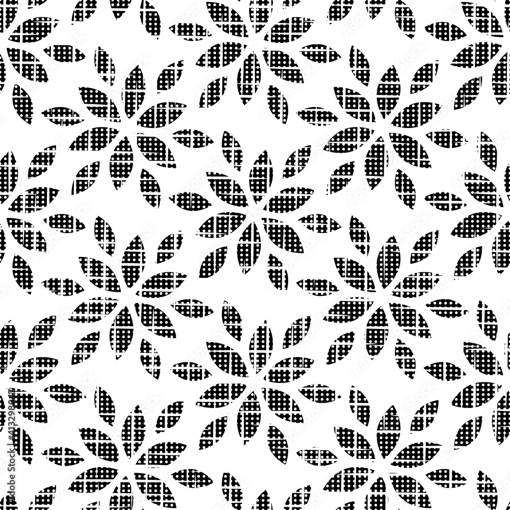 Poster abstract seamless pattern. repeated background with floral leaf. intricate design prints with flower