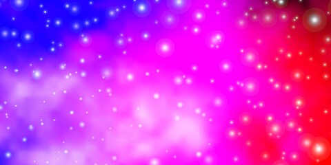 Fototapeta na wymiar Light Pink, Blue vector layout with bright stars.