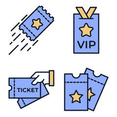 Set of Tickets icon. Ticket pack symbol template for graphic and web design collection logo vector illustration