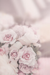 bouquet of beautiful romantic antique peony roses. Background of romantic flowers.