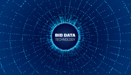 Bigdata circle network. Bigdata stream. Big data flow to hole