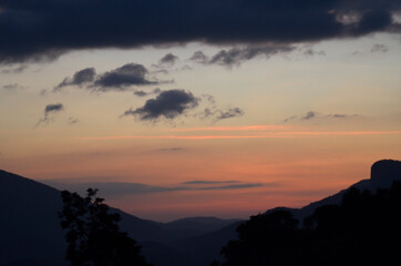 Beautiful sunset captured in the mountain