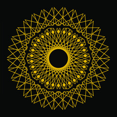 round circular mandala outline polygonal art