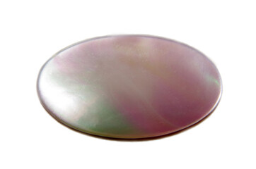 Mother of pearl cabochon on white background