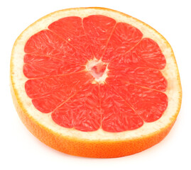Fototapeta na wymiar Fresh grapefruit slice, isolated on white background