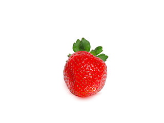 ripe and juicy strawberries on a white background