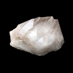 Smoky quartz crystal druse on black background 