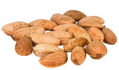 Almonds isolated on a white background