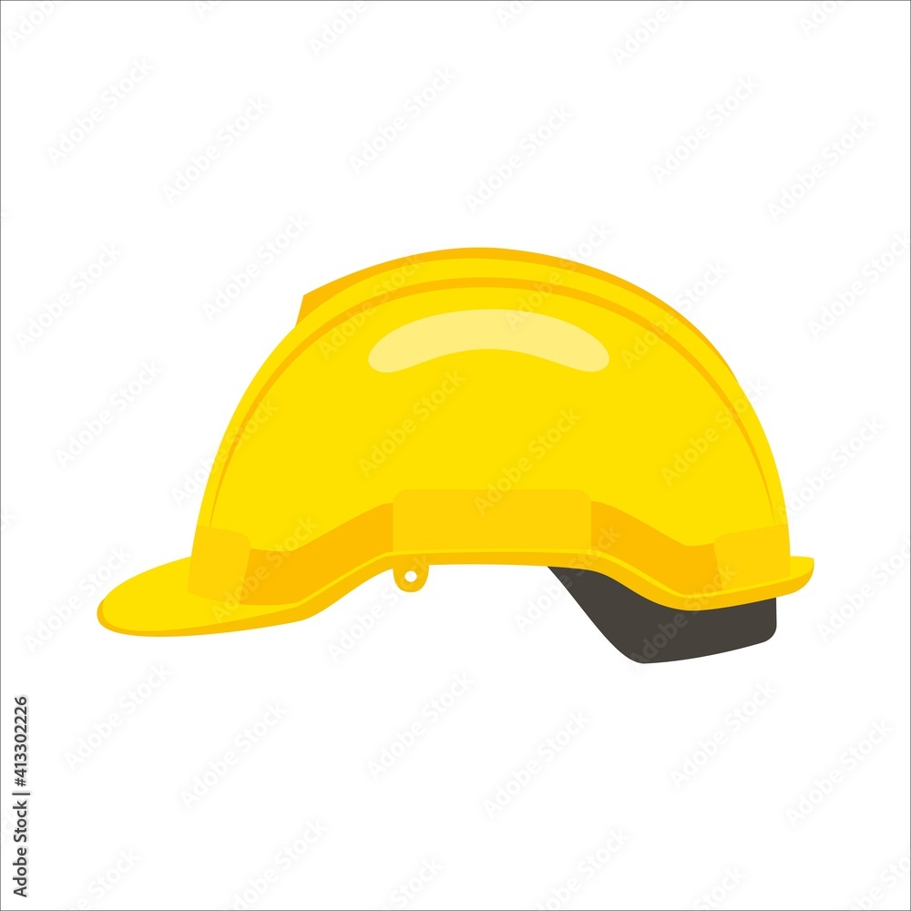 Wall mural construction helmet icon. yellow hard hat worker safety isolated on white background. can be used he