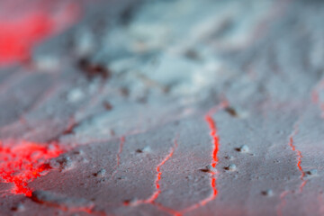 abstraction fire through the snow, cracks in the snow, flour