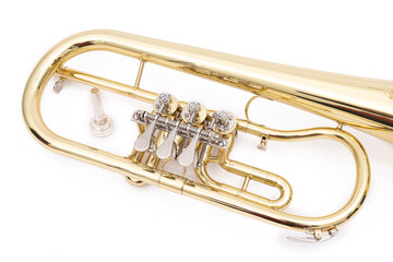 New trumpet isolated above white background