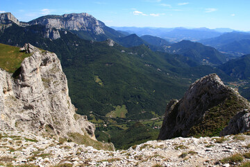 Wide view over the Diois region from the plateau de Beure (Vercors, France)