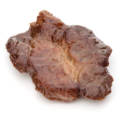 Cooked fried pork meat isolated on white background cutout