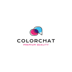 color chat line art logo vector icon simple style