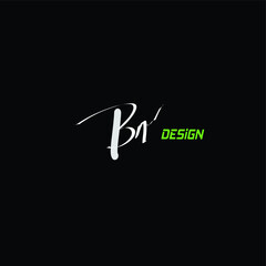 Bn initial handwriting logo for identity