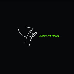 Bp initial handwriting logo for identity
