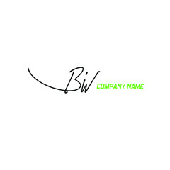 BW initial handwriting logo for identity