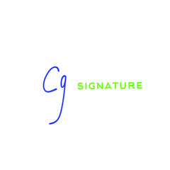 Obraz premium Cg initial handwritten logo for identity