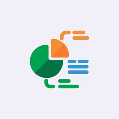 Vector color flat chart diagram icon illustration